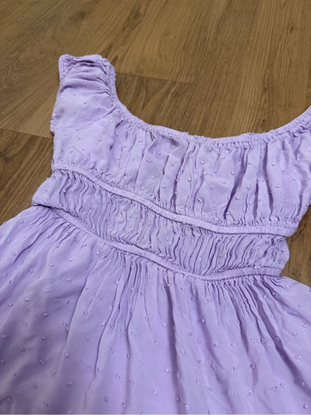 Aeropostale Lavender Polka Dot Babydoll Mini Dress - Picture 6 of 10
